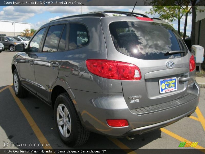 Steel Gray / Gray 2009 Hyundai Santa Fe GLS 4WD