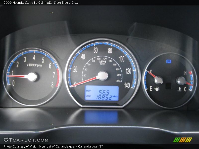 Slate Blue / Gray 2009 Hyundai Santa Fe GLS 4WD