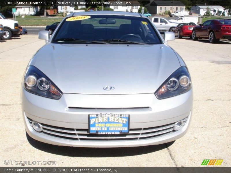 Quicksilver / GT Black Leather/Black Sport Grip 2008 Hyundai Tiburon GT