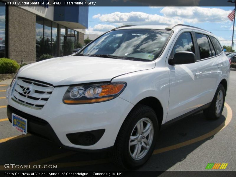 Pearl White / Gray 2010 Hyundai Santa Fe GLS 4WD