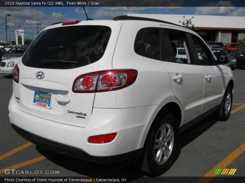 Pearl White / Gray 2010 Hyundai Santa Fe GLS 4WD