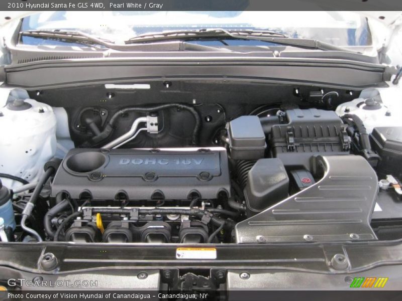 Pearl White / Gray 2010 Hyundai Santa Fe GLS 4WD