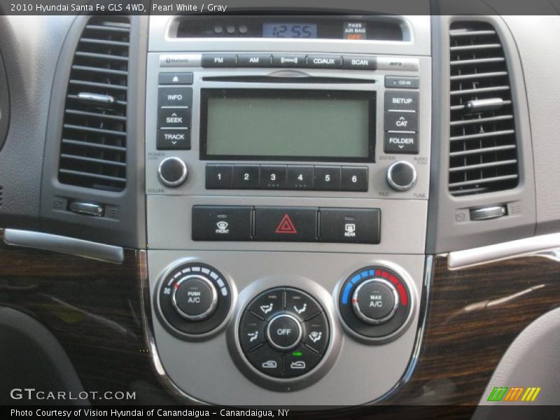 Pearl White / Gray 2010 Hyundai Santa Fe GLS 4WD