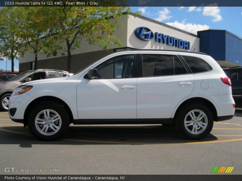 Pearl White / Gray 2010 Hyundai Santa Fe GLS 4WD