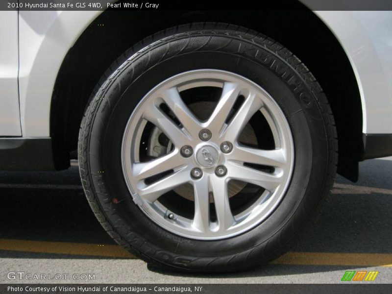 Pearl White / Gray 2010 Hyundai Santa Fe GLS 4WD