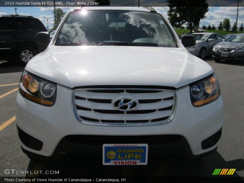 Pearl White / Gray 2010 Hyundai Santa Fe GLS 4WD