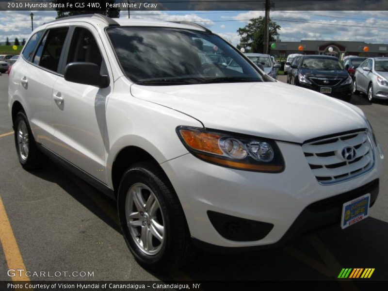 Pearl White / Gray 2010 Hyundai Santa Fe GLS 4WD