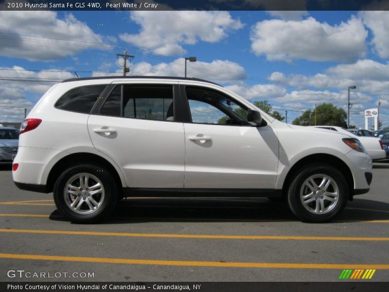 Pearl White / Gray 2010 Hyundai Santa Fe GLS 4WD