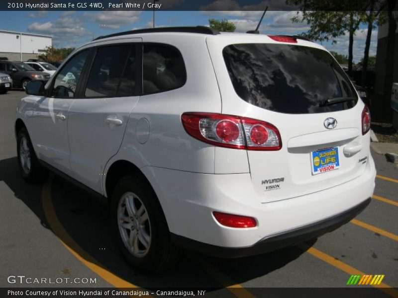 Pearl White / Gray 2010 Hyundai Santa Fe GLS 4WD