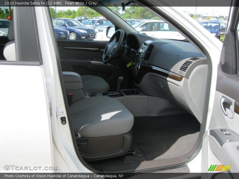 Pearl White / Gray 2010 Hyundai Santa Fe GLS 4WD