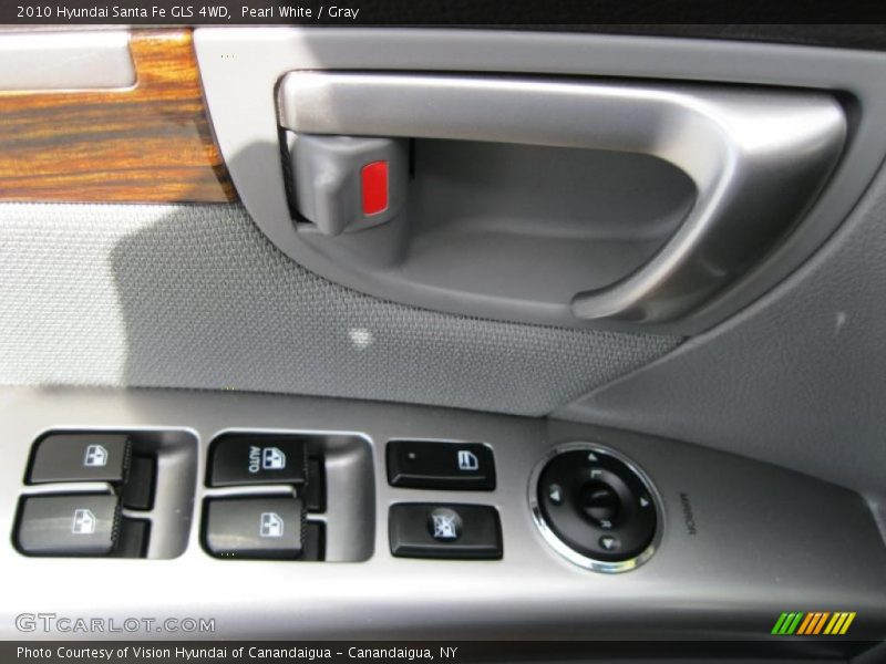 Pearl White / Gray 2010 Hyundai Santa Fe GLS 4WD