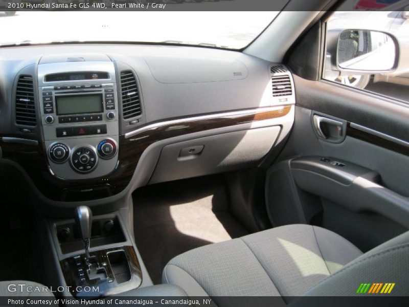 Pearl White / Gray 2010 Hyundai Santa Fe GLS 4WD