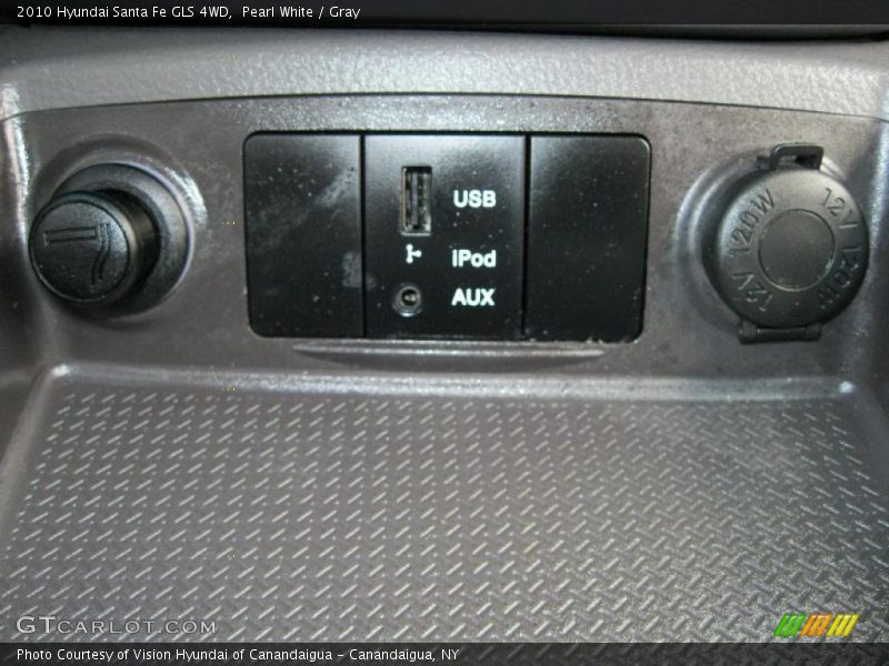 Pearl White / Gray 2010 Hyundai Santa Fe GLS 4WD