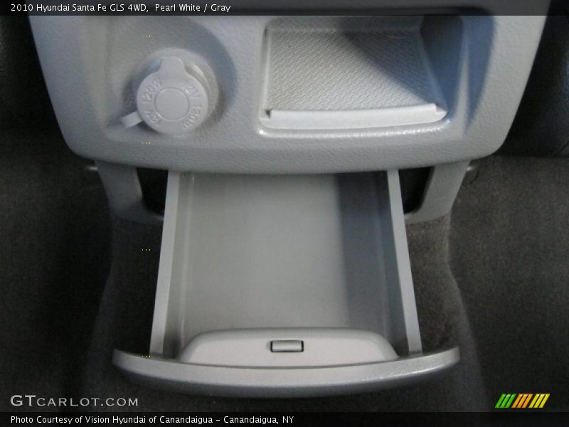 Pearl White / Gray 2010 Hyundai Santa Fe GLS 4WD