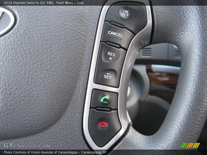 Pearl White / Gray 2010 Hyundai Santa Fe GLS 4WD