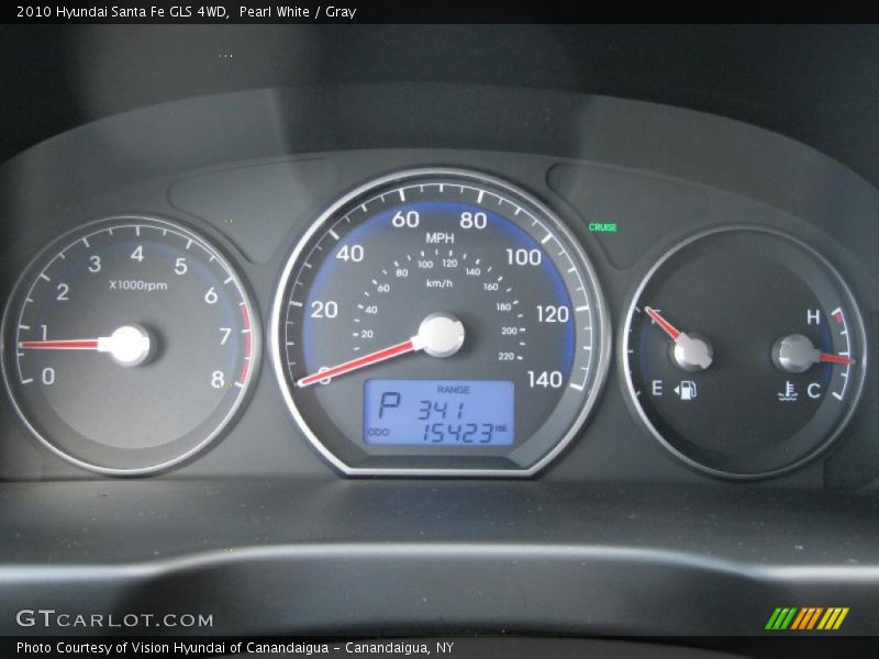 Pearl White / Gray 2010 Hyundai Santa Fe GLS 4WD