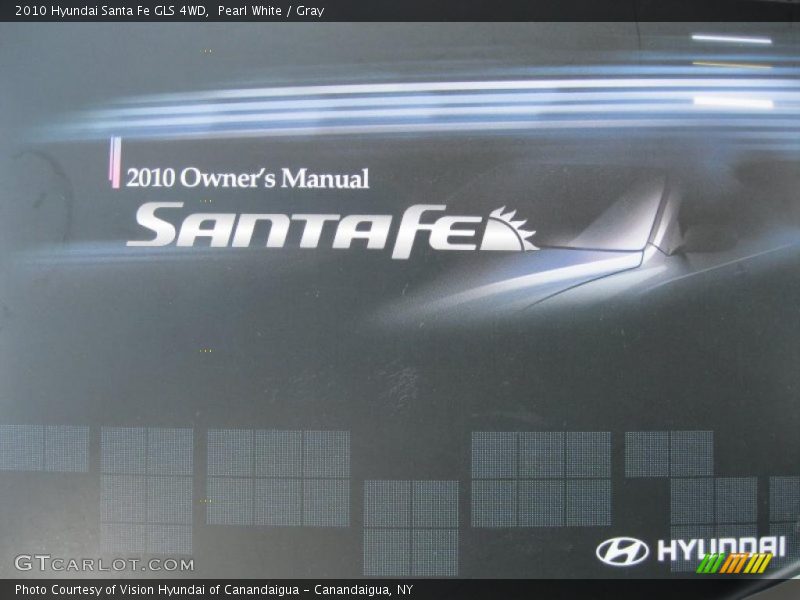 Pearl White / Gray 2010 Hyundai Santa Fe GLS 4WD