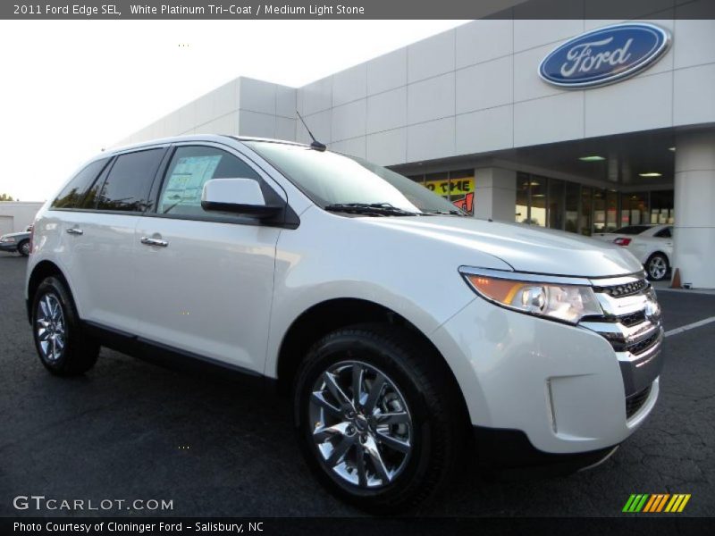 White Platinum Tri-Coat / Medium Light Stone 2011 Ford Edge SEL