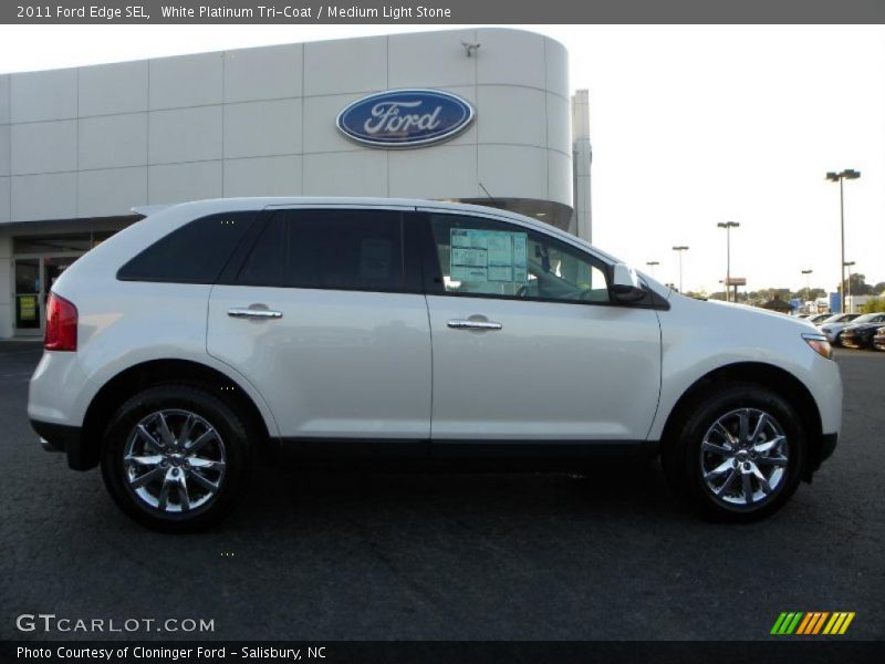 White Platinum Tri-Coat / Medium Light Stone 2011 Ford Edge SEL