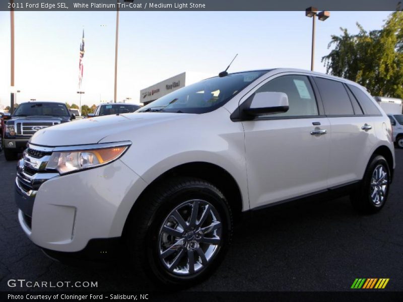 White Platinum Tri-Coat / Medium Light Stone 2011 Ford Edge SEL