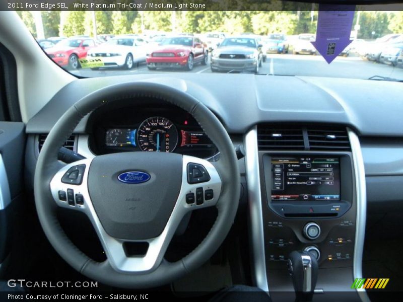 White Platinum Tri-Coat / Medium Light Stone 2011 Ford Edge SEL