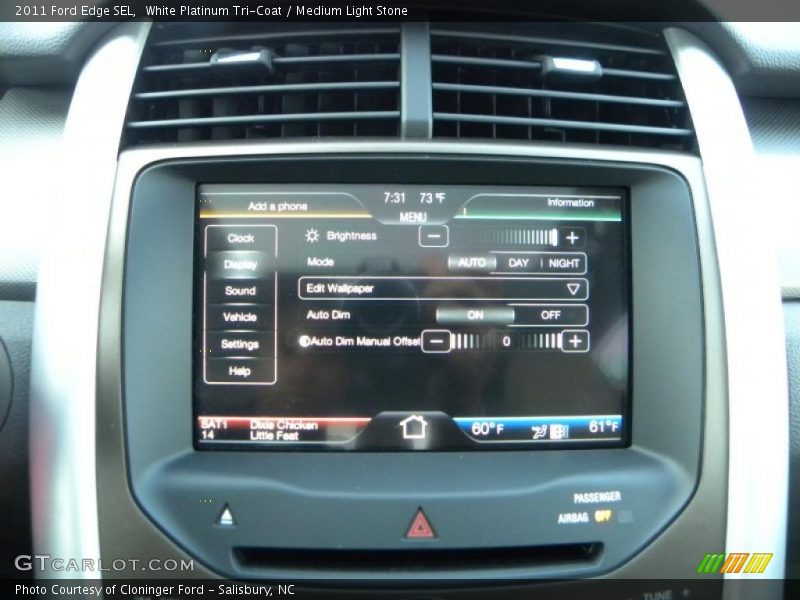 White Platinum Tri-Coat / Medium Light Stone 2011 Ford Edge SEL