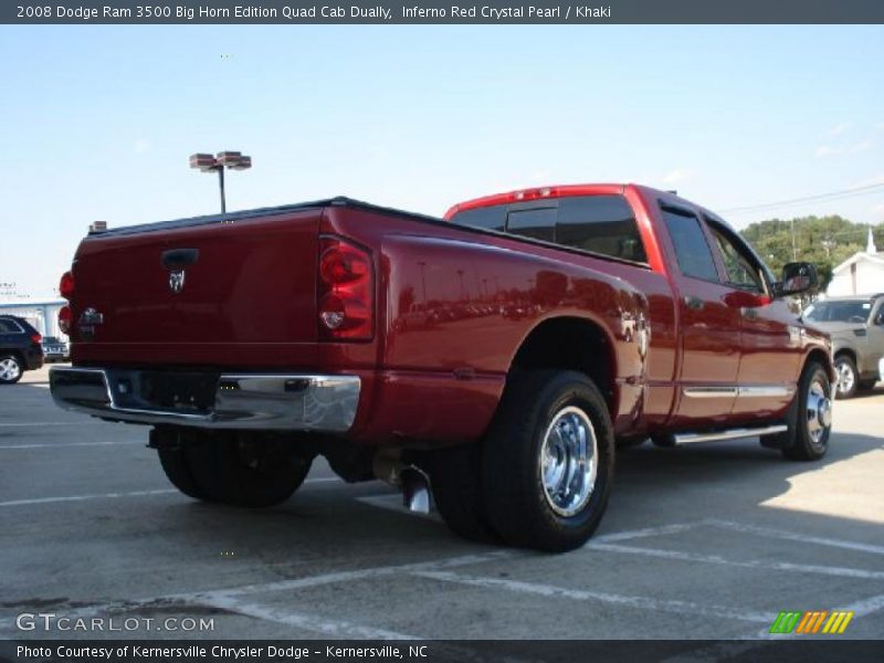 Inferno Red Crystal Pearl / Khaki 2008 Dodge Ram 3500 Big Horn Edition Quad Cab Dually
