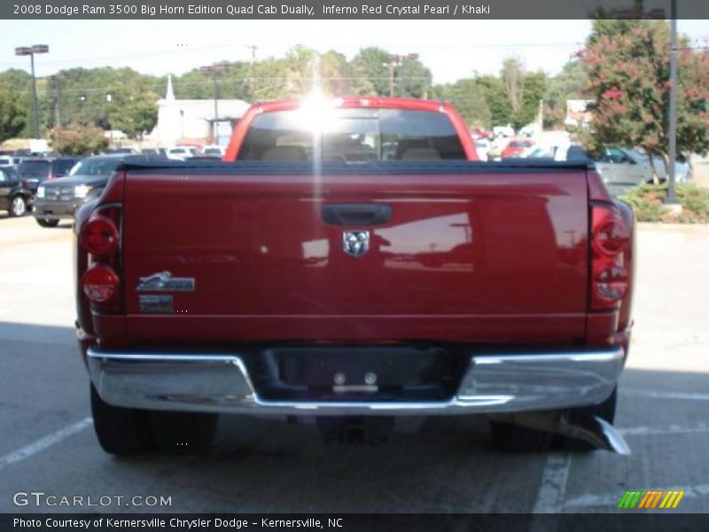 Inferno Red Crystal Pearl / Khaki 2008 Dodge Ram 3500 Big Horn Edition Quad Cab Dually