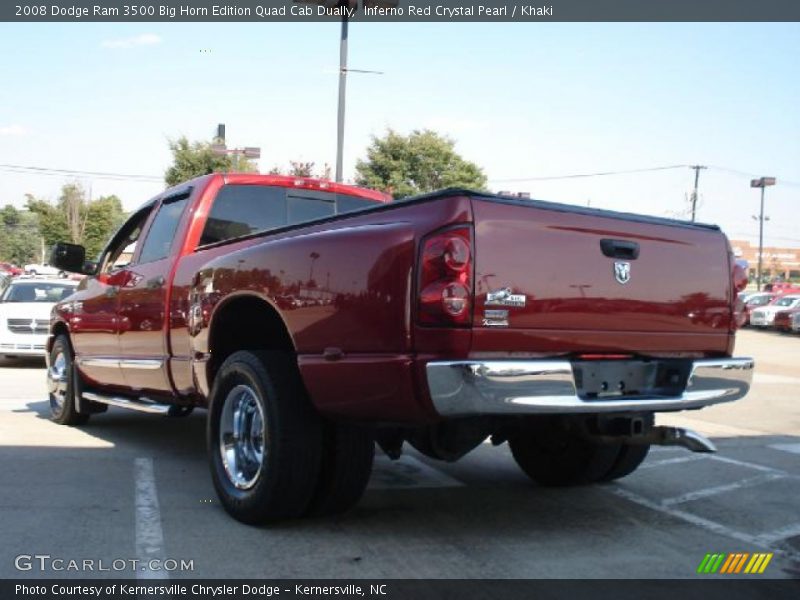 Inferno Red Crystal Pearl / Khaki 2008 Dodge Ram 3500 Big Horn Edition Quad Cab Dually