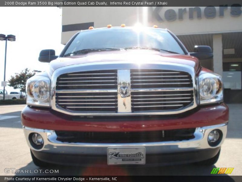Inferno Red Crystal Pearl / Khaki 2008 Dodge Ram 3500 Big Horn Edition Quad Cab Dually