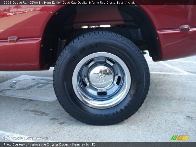 Inferno Red Crystal Pearl / Khaki 2008 Dodge Ram 3500 Big Horn Edition Quad Cab Dually