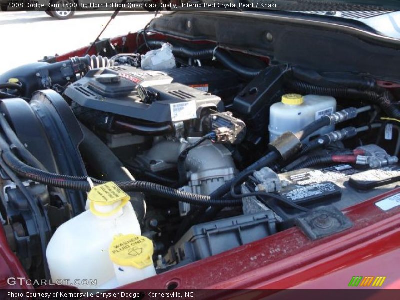 Inferno Red Crystal Pearl / Khaki 2008 Dodge Ram 3500 Big Horn Edition Quad Cab Dually