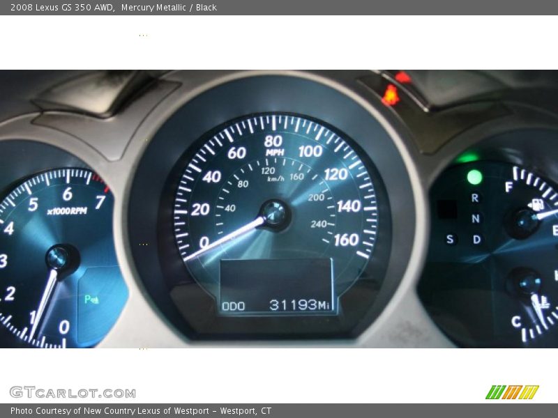 Mercury Metallic / Black 2008 Lexus GS 350 AWD