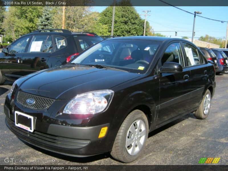 Black / Gray 2008 Kia Rio LX Sedan