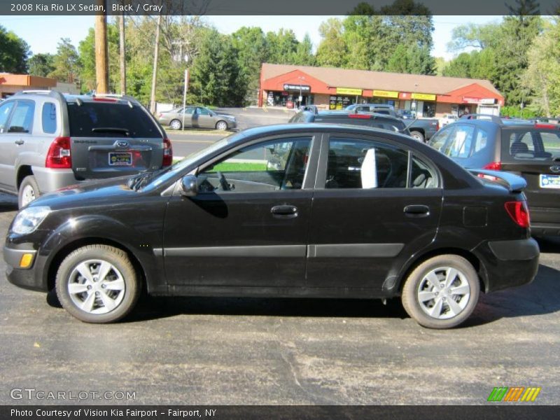 Black / Gray 2008 Kia Rio LX Sedan