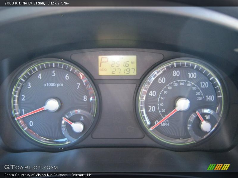 Black / Gray 2008 Kia Rio LX Sedan