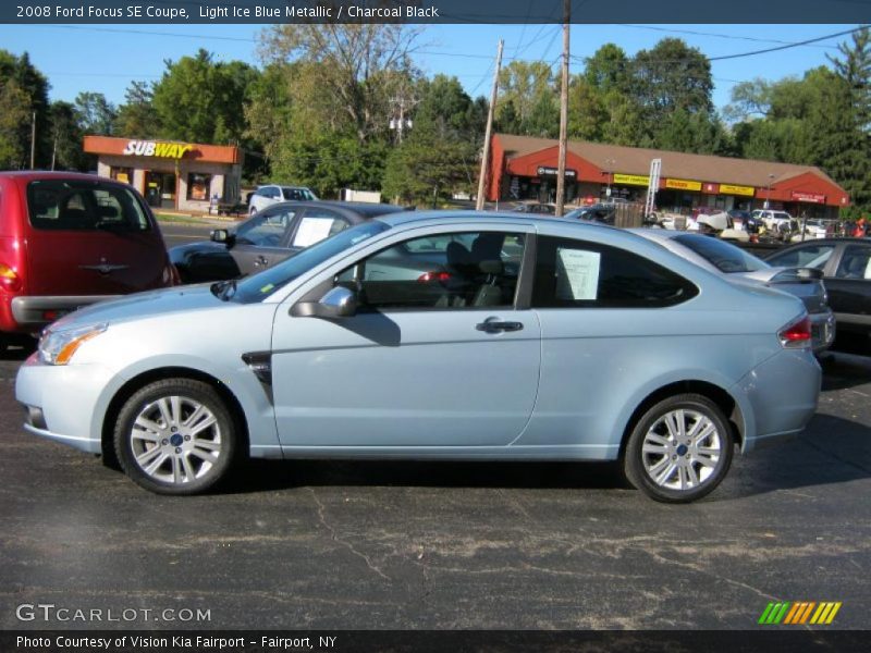 Light Ice Blue Metallic / Charcoal Black 2008 Ford Focus SE Coupe