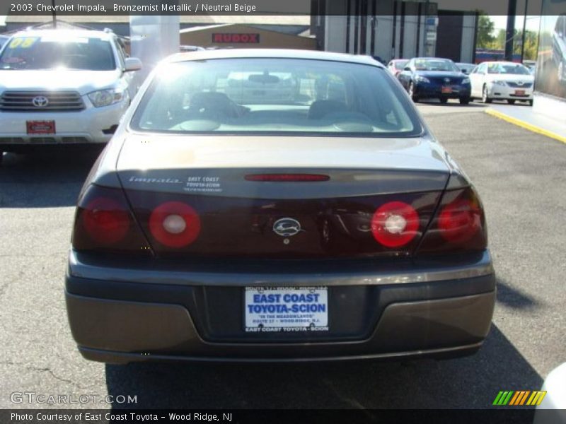 Bronzemist Metallic / Neutral Beige 2003 Chevrolet Impala