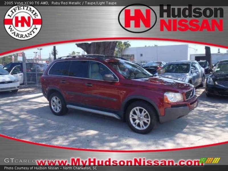 Ruby Red Metallic / Taupe/Light Taupe 2005 Volvo XC90 T6 AWD