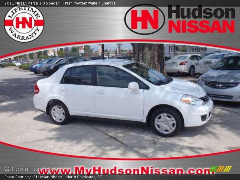 Fresh Powder White / Charcoal 2011 Nissan Versa 1.8 S Sedan