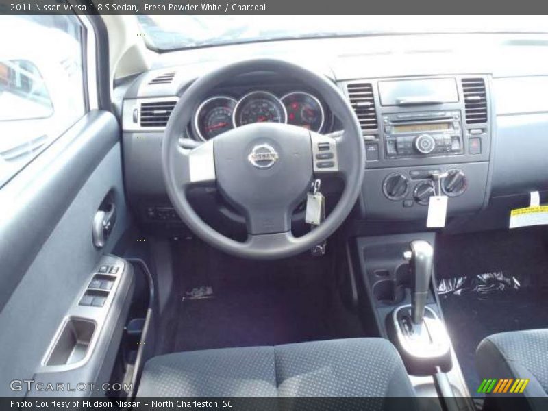 Fresh Powder White / Charcoal 2011 Nissan Versa 1.8 S Sedan
