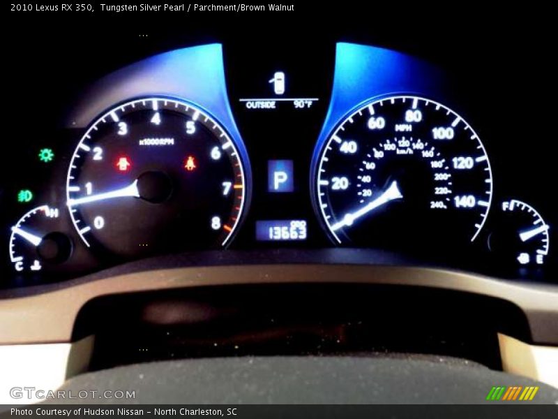 Tungsten Silver Pearl / Parchment/Brown Walnut 2010 Lexus RX 350