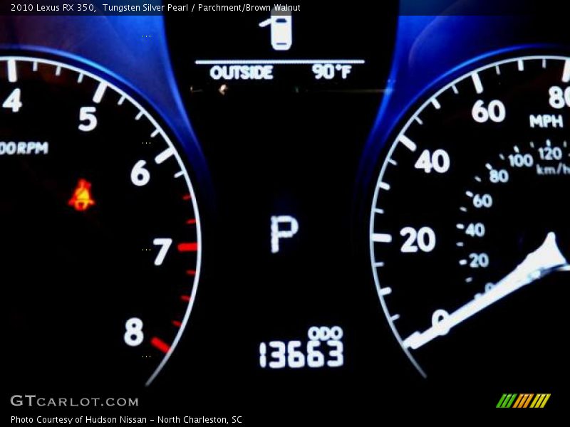 Tungsten Silver Pearl / Parchment/Brown Walnut 2010 Lexus RX 350