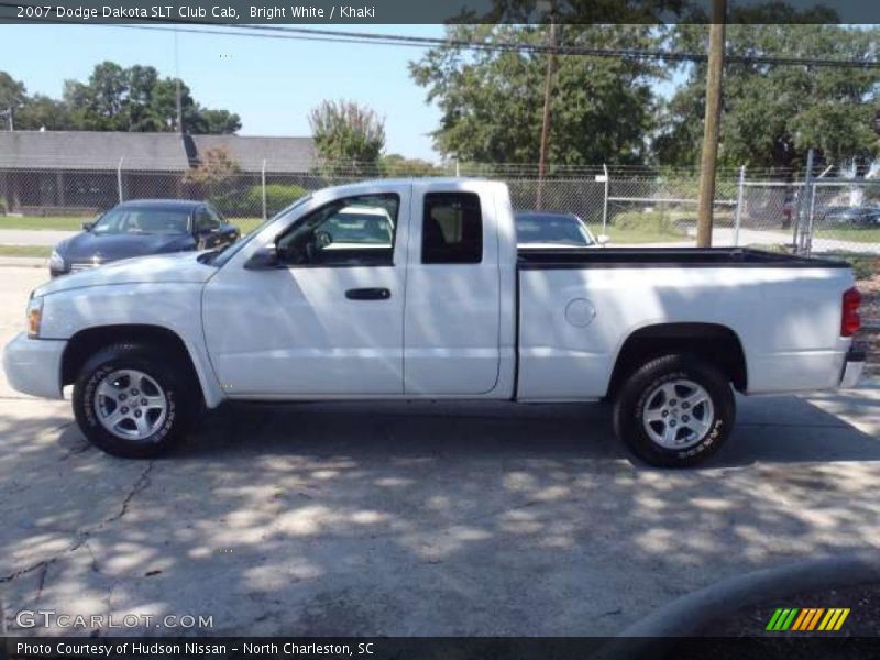 Bright White / Khaki 2007 Dodge Dakota SLT Club Cab