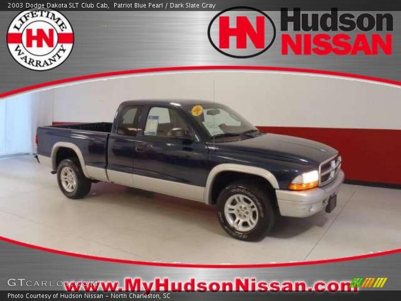 Patriot Blue Pearl / Dark Slate Gray 2003 Dodge Dakota SLT Club Cab