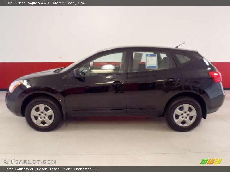 Wicked Black / Gray 2009 Nissan Rogue S AWD