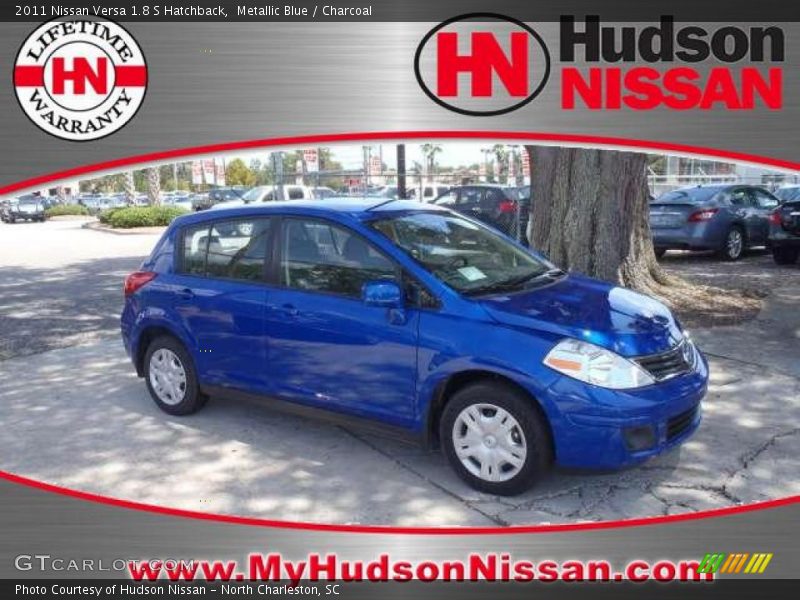 Metallic Blue / Charcoal 2011 Nissan Versa 1.8 S Hatchback