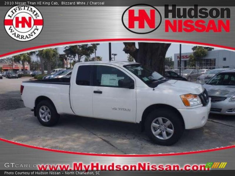 Blizzard White / Charcoal 2010 Nissan Titan XE King Cab