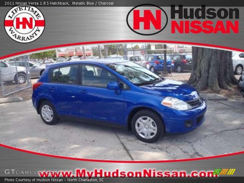 Metallic Blue / Charcoal 2011 Nissan Versa 1.8 S Hatchback