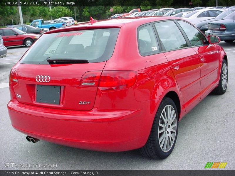 Brilliant Red / Beige 2008 Audi A3 2.0T